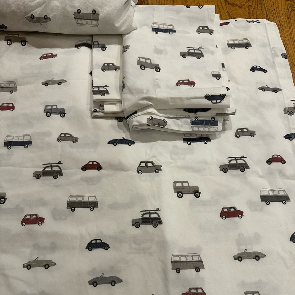Restoration Hardware Sheet Set ROAD TRIP Full Double Percale Baby and Child - Picture 5 of 5